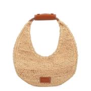 STAUD Raffia Tote Väska Natur/Tan Brown, Dam