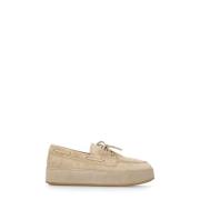 Hogan Beige Mocka Loafers med Gummisula Beige, Dam