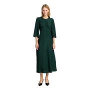 Selected Femme Elegant Grön Midi Klänning med 3/4 Ärmar Green, Dam