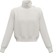 EMME DI MARELLA Stilren Stickad Topp White, Dam