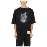 MIHARA YASUHIRO Katttryck bomullst-shirt Black, Herr