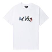 A.P.C. Bomull T-shirt med Designers kod White, Herr