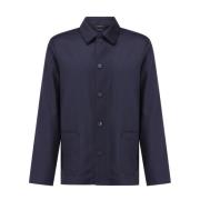 A.P.C. Ull Overshirt Rak Skärning Lättvikt Blue, Herr