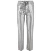 PANICALE Silver Bomull Dragsko Jeans Gray, Dam