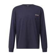 A.P.C. Logo Långärmad Tröja Blue, Herr