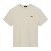 A.P.C. Boxy Petit Bomull T-shirt med Logo Beige, Herr