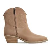 Cesare Gaspari Suede Cowboy Boots Natalie - Brown Brown, Dam