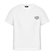 A.P.C. T-shirt med logotyp White, Dam