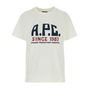 A.P.C. Klassisk Vit Bomull T-shirt White, Dam