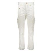 CELINE Cargo Byxor med Flera Fickor White, Dam