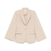 P.A.R.O.S.H. Beige Knappjacka med Fickor Beige, Dam