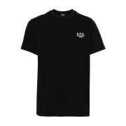 A.P.C. Broderad Logotyp T-shirt Svart/Vit Black, Herr