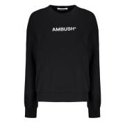 AMBUSH Broderad Bomullsweatshirt Black, Dam