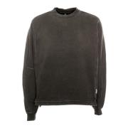 REPRESENT Vintage Washed Stepped Hem Sweatshirt Black, Herr