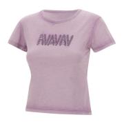 AVAVAV Lila Bomull T-shirt med Broderat Logotyp Purple, Dam