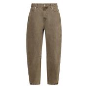 HALFBOY Tapered Fit Jeans med Baklogo Green, Dam