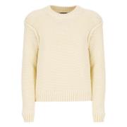 A.P.C. Stickad Tröja med Rund Halsringning Beige, Dam