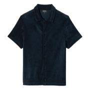 A.P.C. Blå Button-Up Skjorta med Logobroderi Blue, Herr