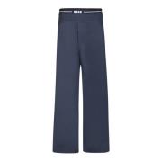 MSGM Blå Bomulls Straight Leg Byxor Blue, Herr