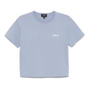 A.P.C. Liten Flocked Tee Blue, Dam