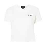 A.P.C. Logo Appliqué Crew Neck T-shirt White, Dam