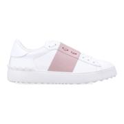 Valentino Garavani Rosa Band Läder Sneakers White, Dam