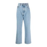 GCDS Blå Straight Denim Jeans Blue, Dam