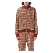 WALES BONNER Orange Brun Stickat Power Track Top Brown, Herr