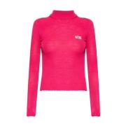 GCDS Ribbed sweater Pink, Dam