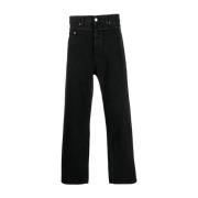 AMBUSH Svarta Jeans med Fransad Kant Black, Herr