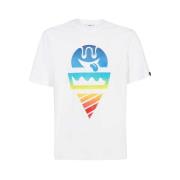 ICECREAM Bomull T-shirt med främre tryck White, Herr