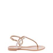 Aquazzura Flat Sandals Pink, Dam