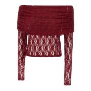 ROTATE Birger Christensen Burgundy Spetstopp med Bar Axel Red, Dam