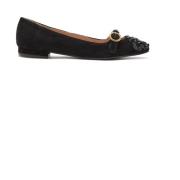 MALIPARMI Lyxiga Mocka Ballerinaskor Black, Dam