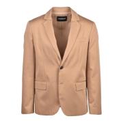 Dondup Bomull Siden Blandning Blazer Jacka Brown, Herr