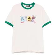 BARROW Rosa Crew Neck T-shirt med Front Print Pink, Herr