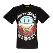 MARKET Skimrande Smiley T-shirt Svart Herr T-shirt Black, Herr