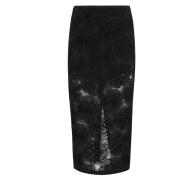 ROTATE Birger Christensen Mesh Pencil Flower Midi Kjol Black, Dam