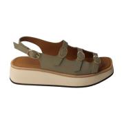 CALCE Flat Sandals Green, Dam