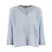 PANICALE V-neck Knitwear Blue, Dam