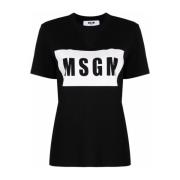 MSGM Grundläggande Bomull T-shirt Black, Dam