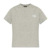 A.P.C. Bomull T-shirt med logotyp Gray, Dam