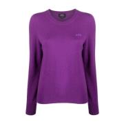 A.P.C. Lila Tröja med Creweckline Purple, Dam