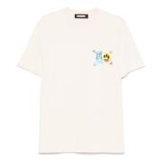 BARROW Vit Crew Neck T-shirt med Logotyp White, Herr