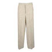 Attic and Barn Elegant Viskosblandning Pantalone Beige, Dam