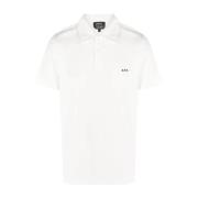 A.P.C. Vita Polo T-shirts med Logobroderi White, Herr