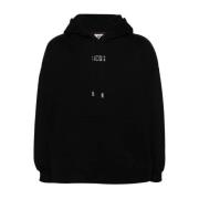 GCDS Svart Bling Logo Hoodie Black, Herr