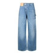 JW Anderson Hög midja knapp jeans Blue, Dam