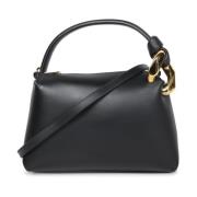 JW Anderson Elegant svart läderväska med guld detaljer Black, Dam