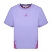 JW Anderson Lila Ankare Broderad T-shirt Purple, Dam